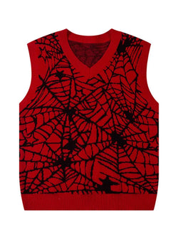 Men's Spider Web V-Neck Sweater Vest