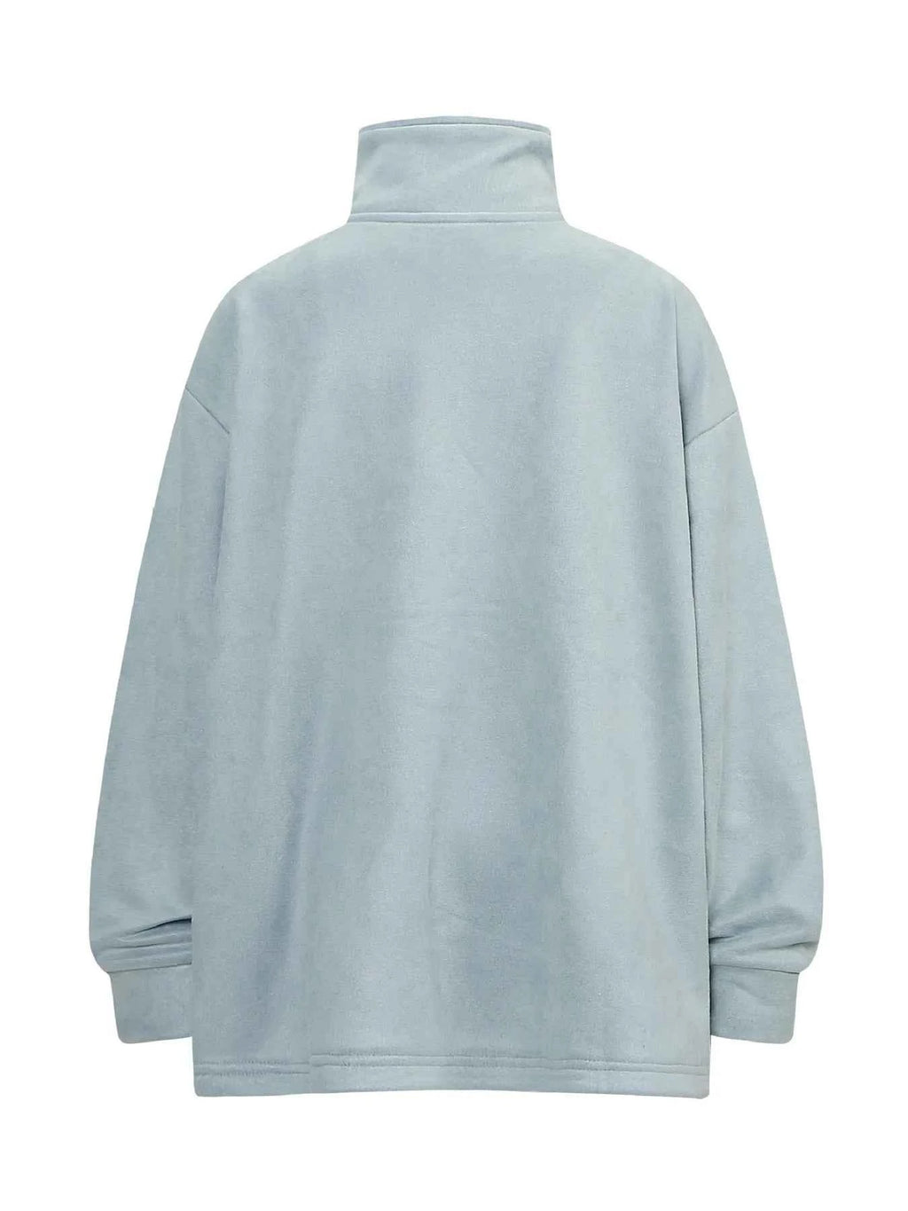Men's Oversized Zipper Detail Turtleneck Sweatshirt