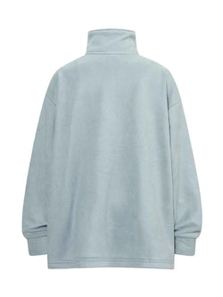 Men's Oversized Zipper Detail Turtleneck Sweatshirt