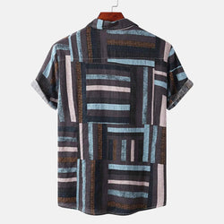 Men's Plus Size Short Sleeve Button-Down Casual Shirt