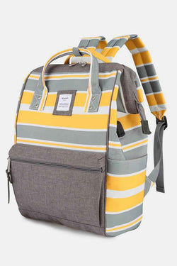 Himawari Striped Waterproof Nylon Backpack Bag with Side Pockets - Damned Threads