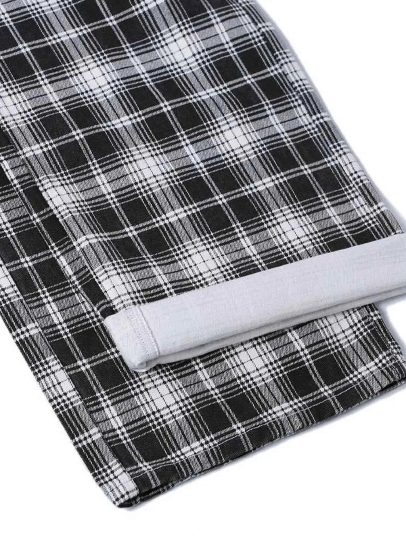 Men's Plaid Wide Leg Pants