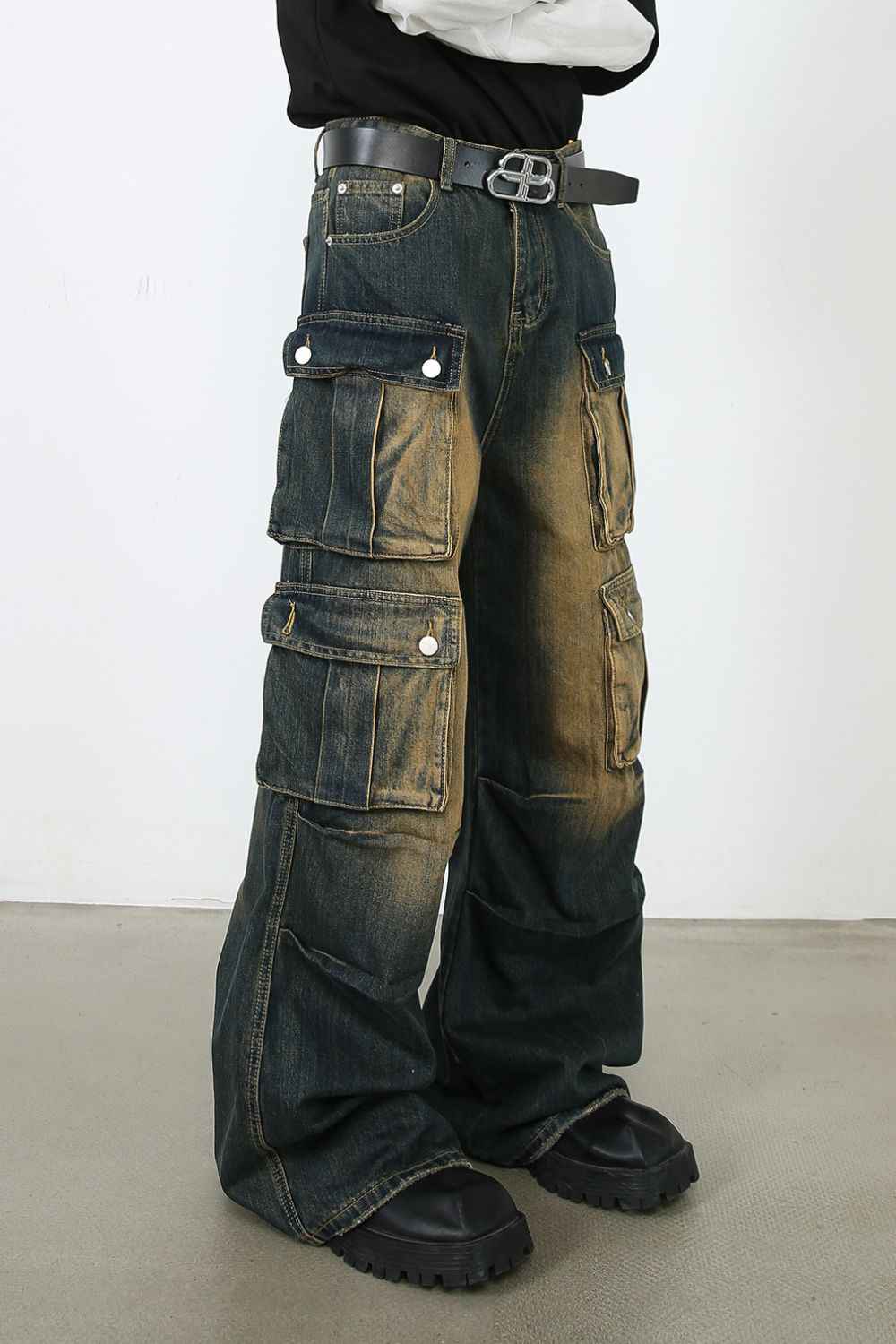 Men's Washed Wide Leg Jeans - Damned Threads