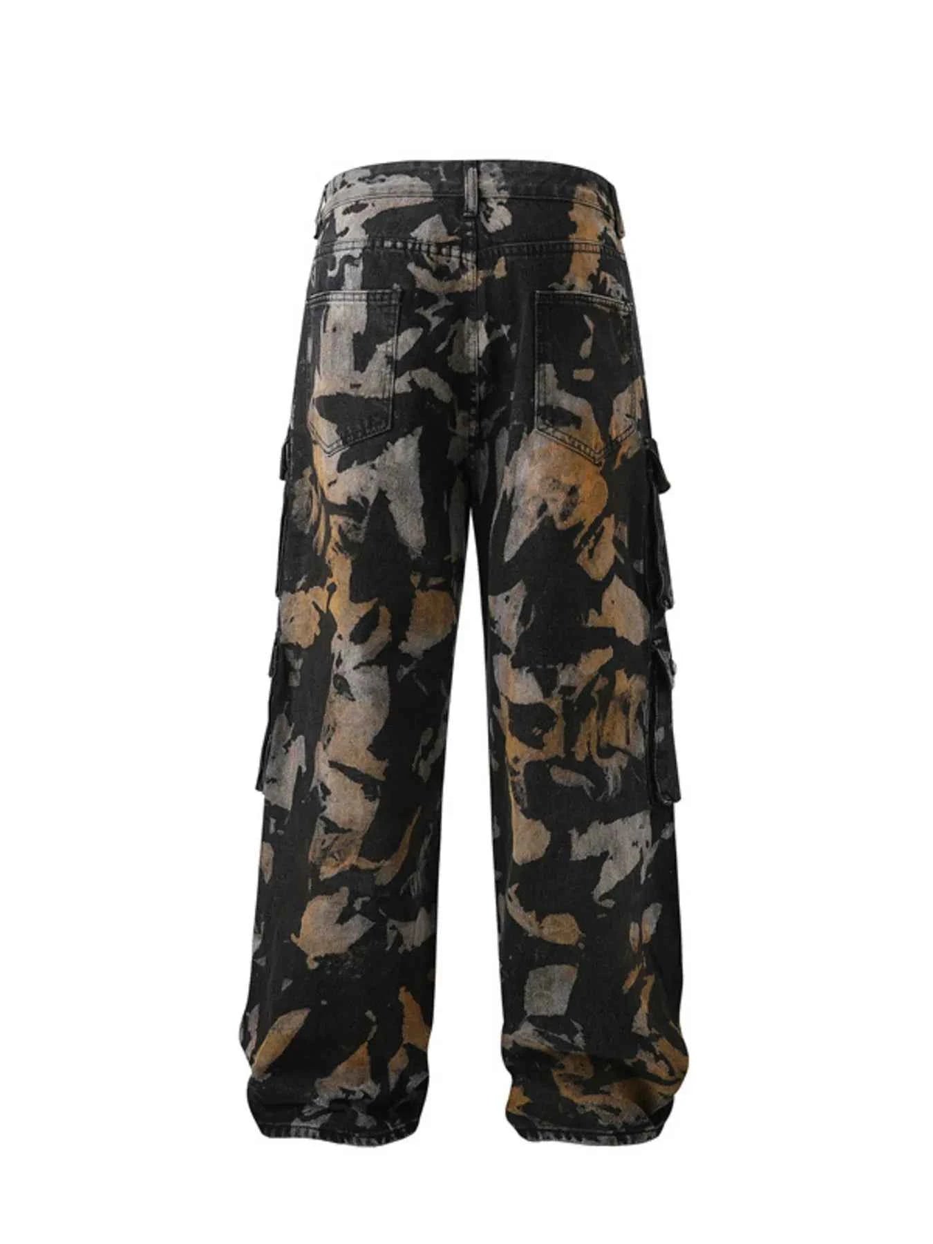Men's Plus Size Wide Leg Camouflage Cargo Pants