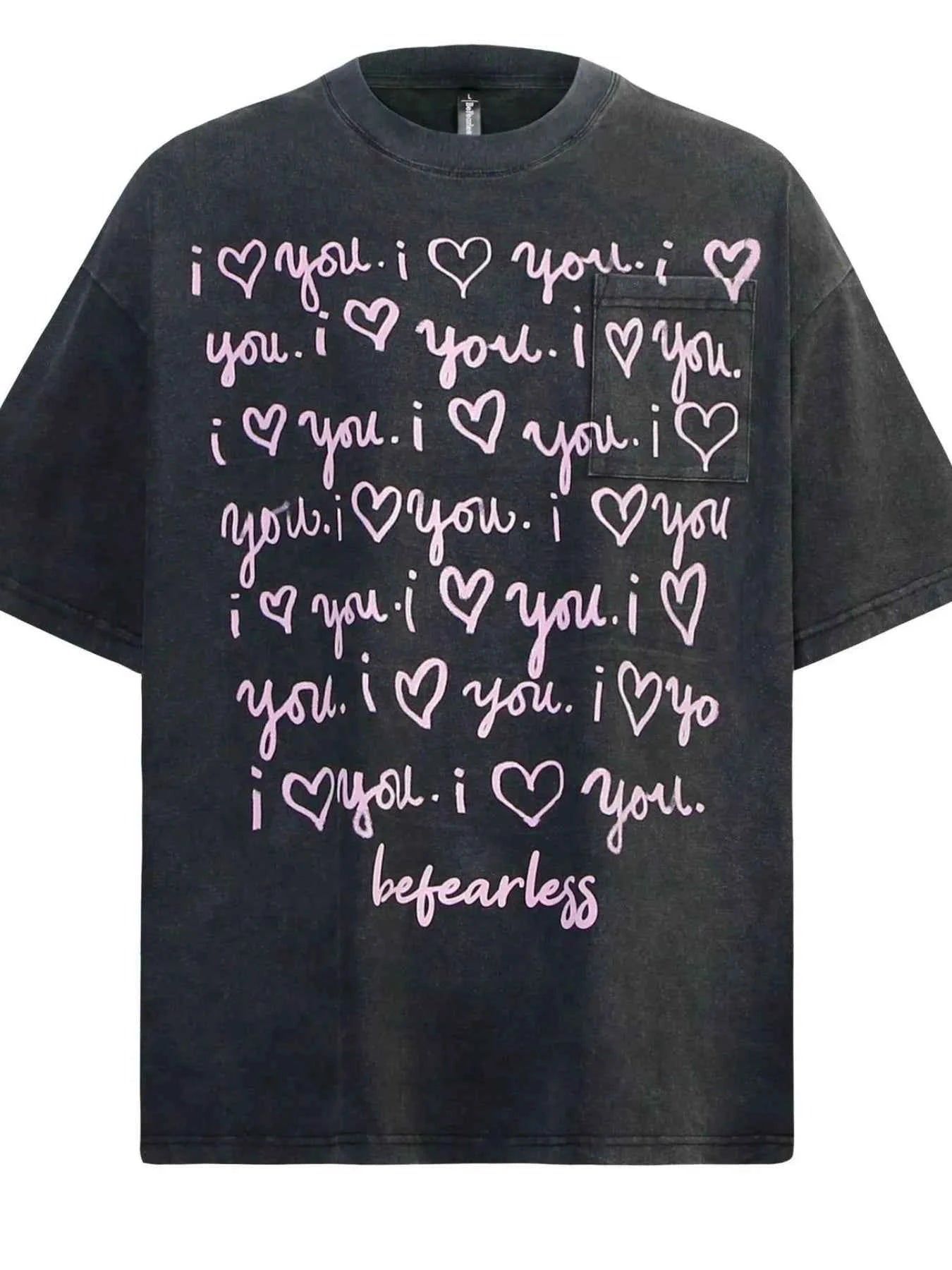 Men's Letter Round Neck Short Sleeve T-Shirt