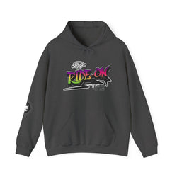 Ride-On - Unisex Heavy Blend™ Hooded Sweatshirt (Front) - Damned Threads
