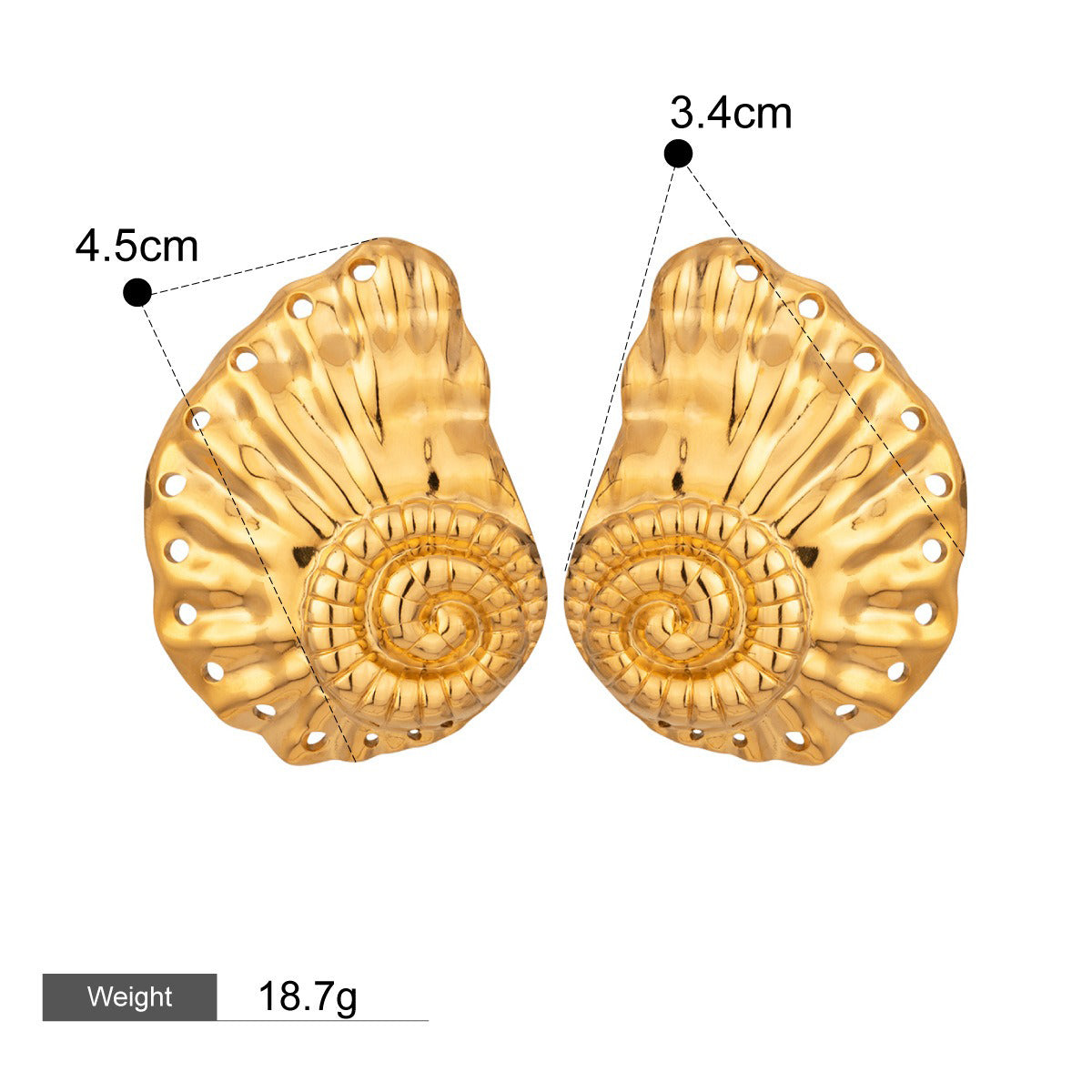 18K Gold-Plated Starfish/Shell/Conch/Bee-Shaped Earrings - Damned Threads