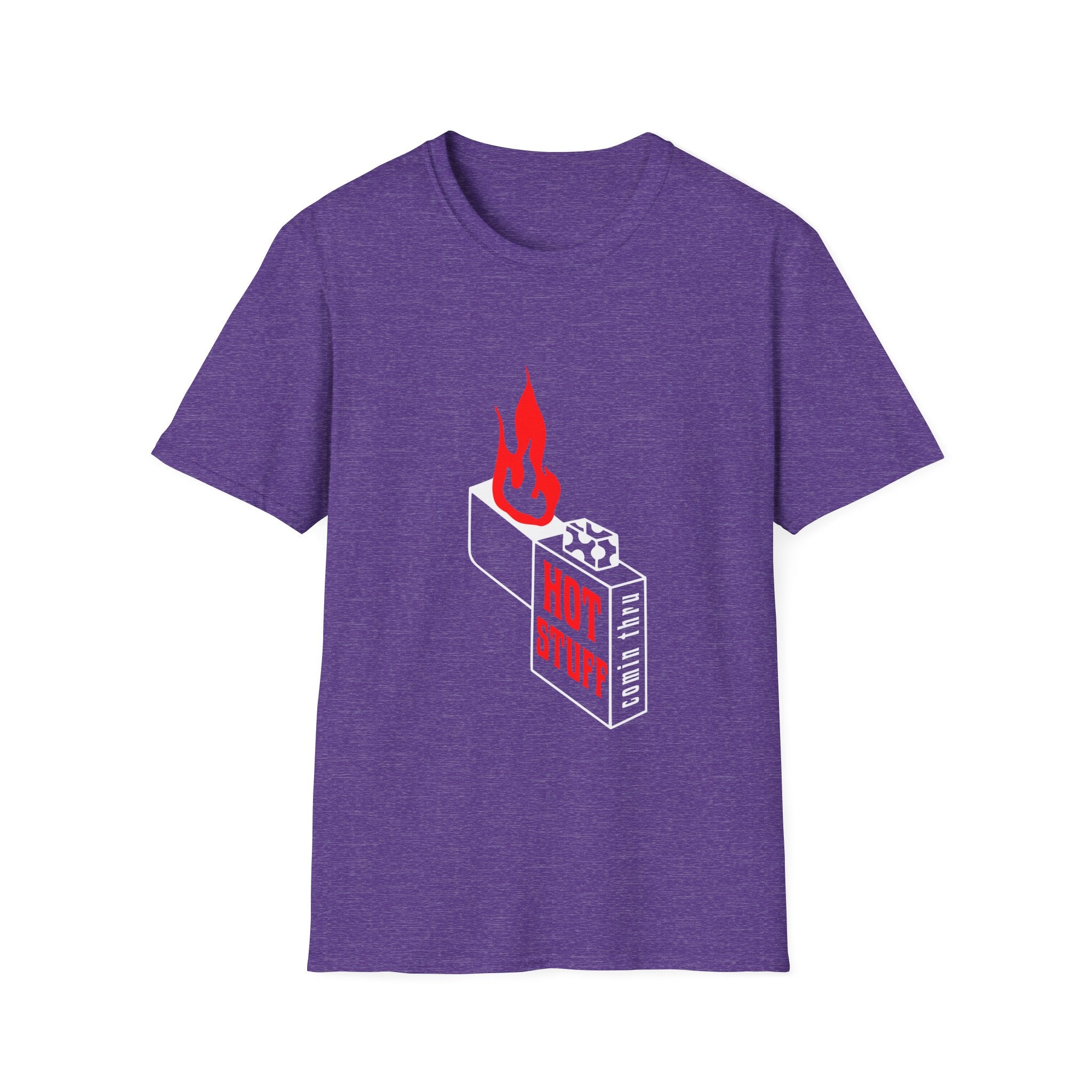 Hot Stuff Comin Thru - Unisex Softstyle T-Shirt (Front) - Damned Threads