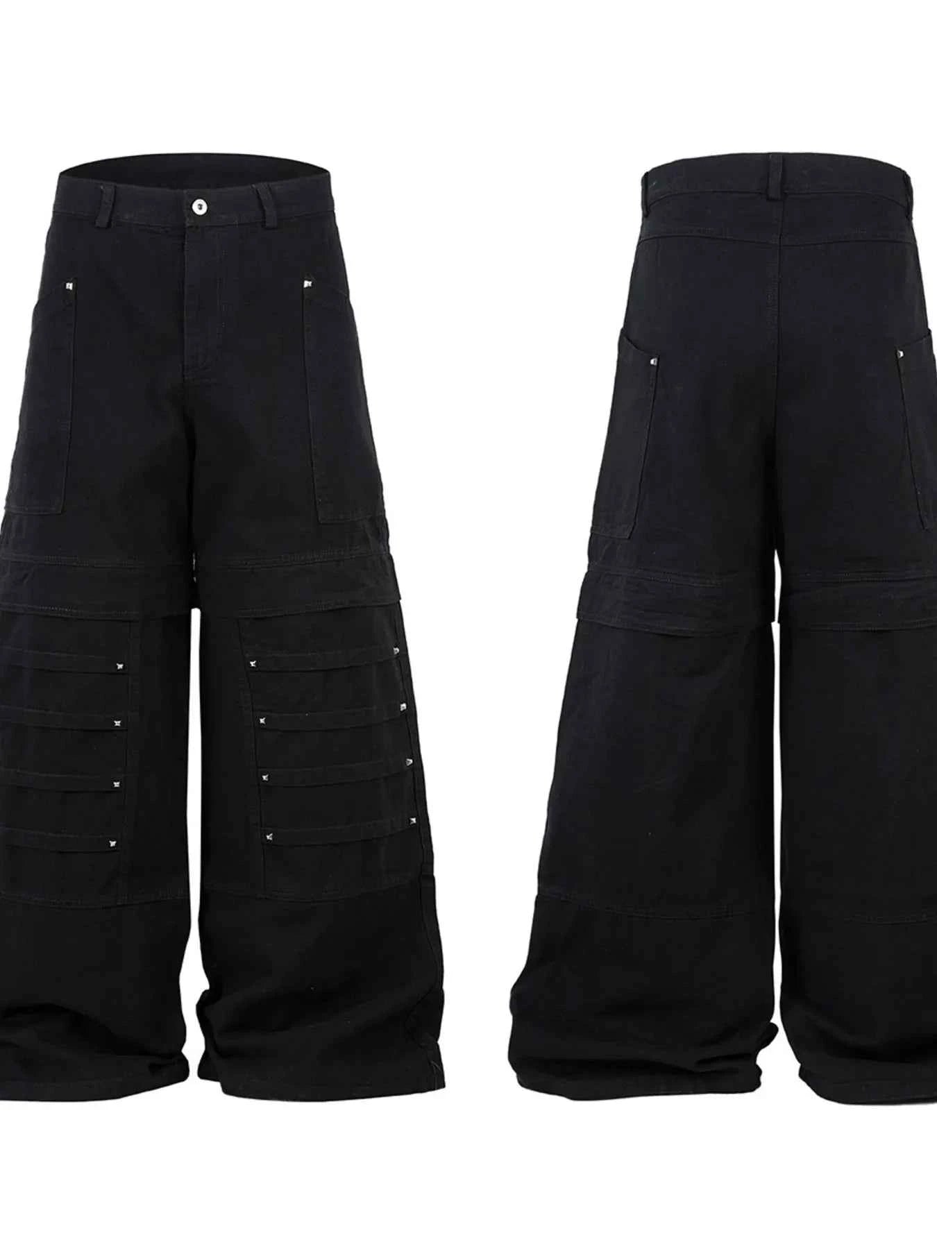 Men's Wide Leg Studded Jeans