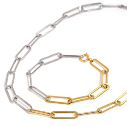 18K Gold Circular Chain With Gold And Silver Color Contrasting Design - Damned Threads