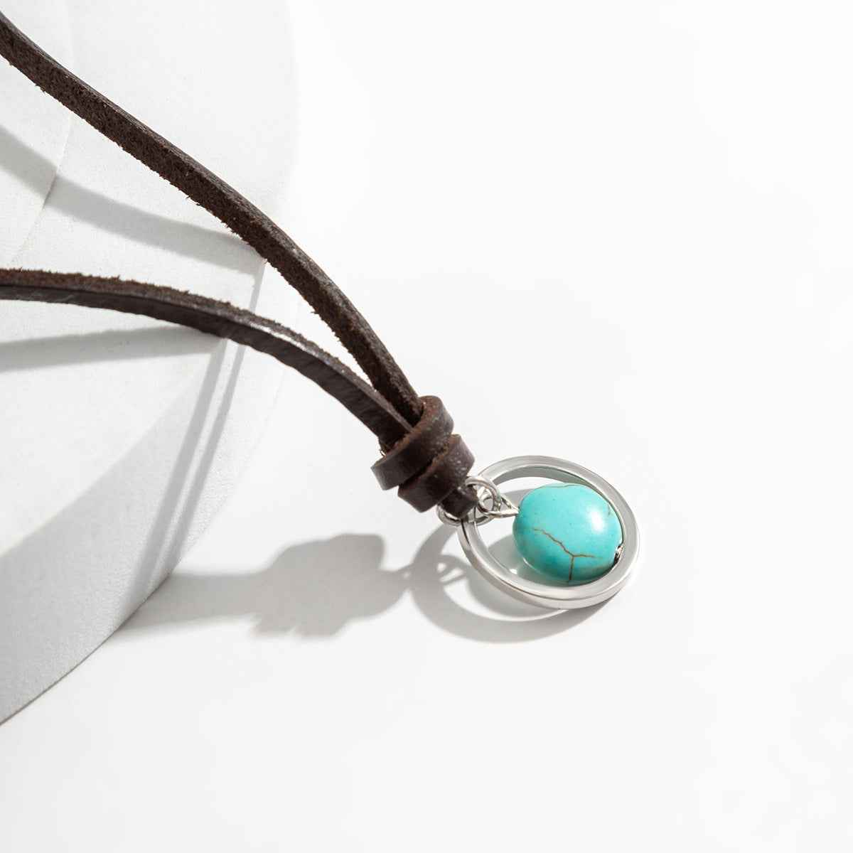 Novel Ring Hollow-Out With Turquoise Necklace - Damned Threads