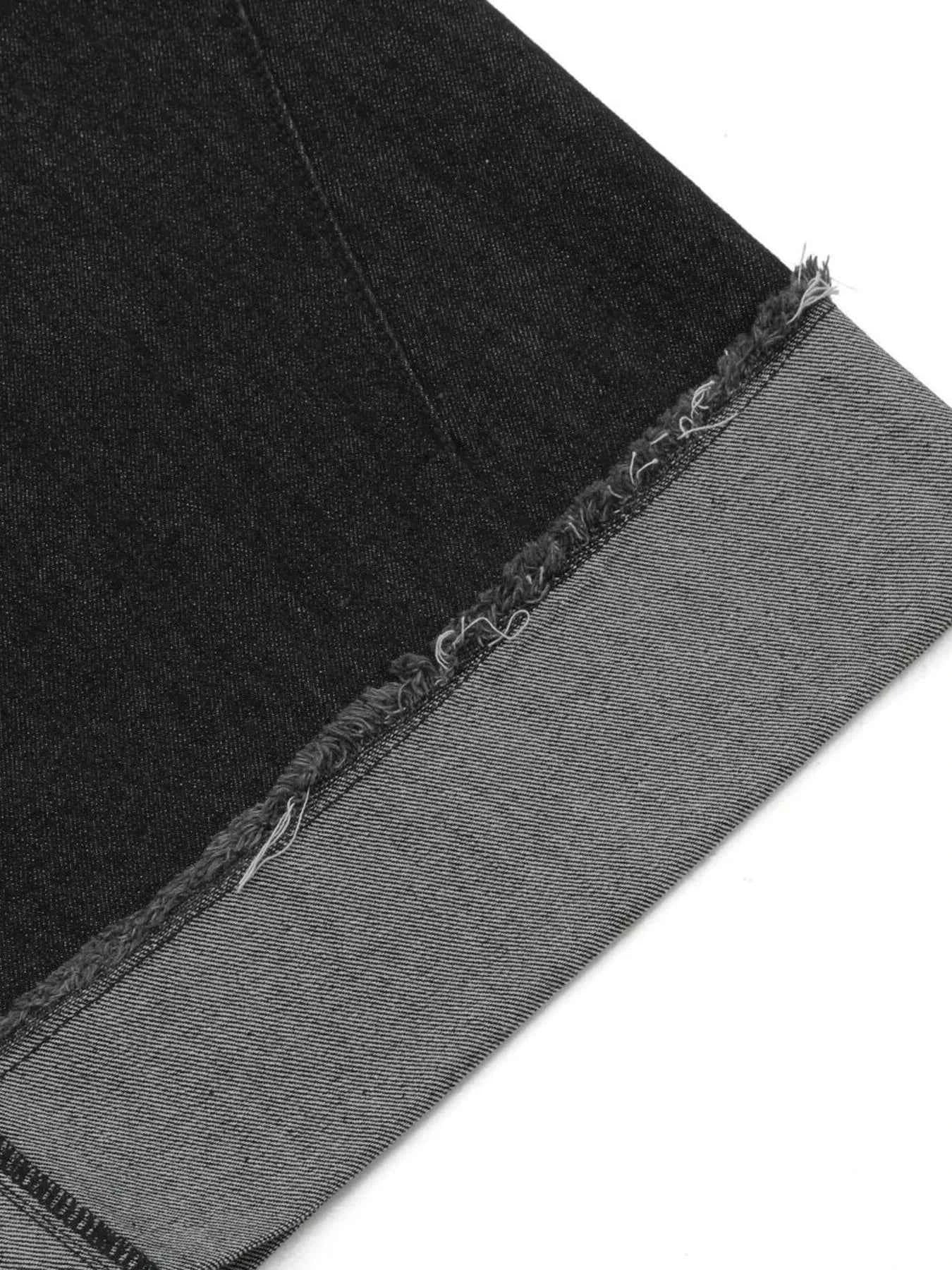 Men's Raw Hem Denim Bermuda Shorts with Contrast Cuffs