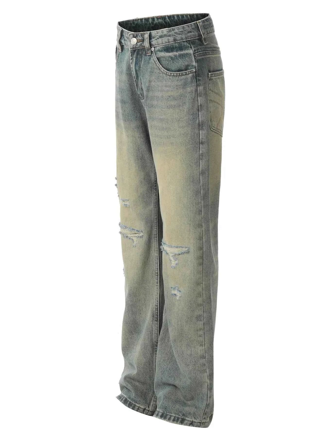 Men's Distressed Straight Leg Jeans
