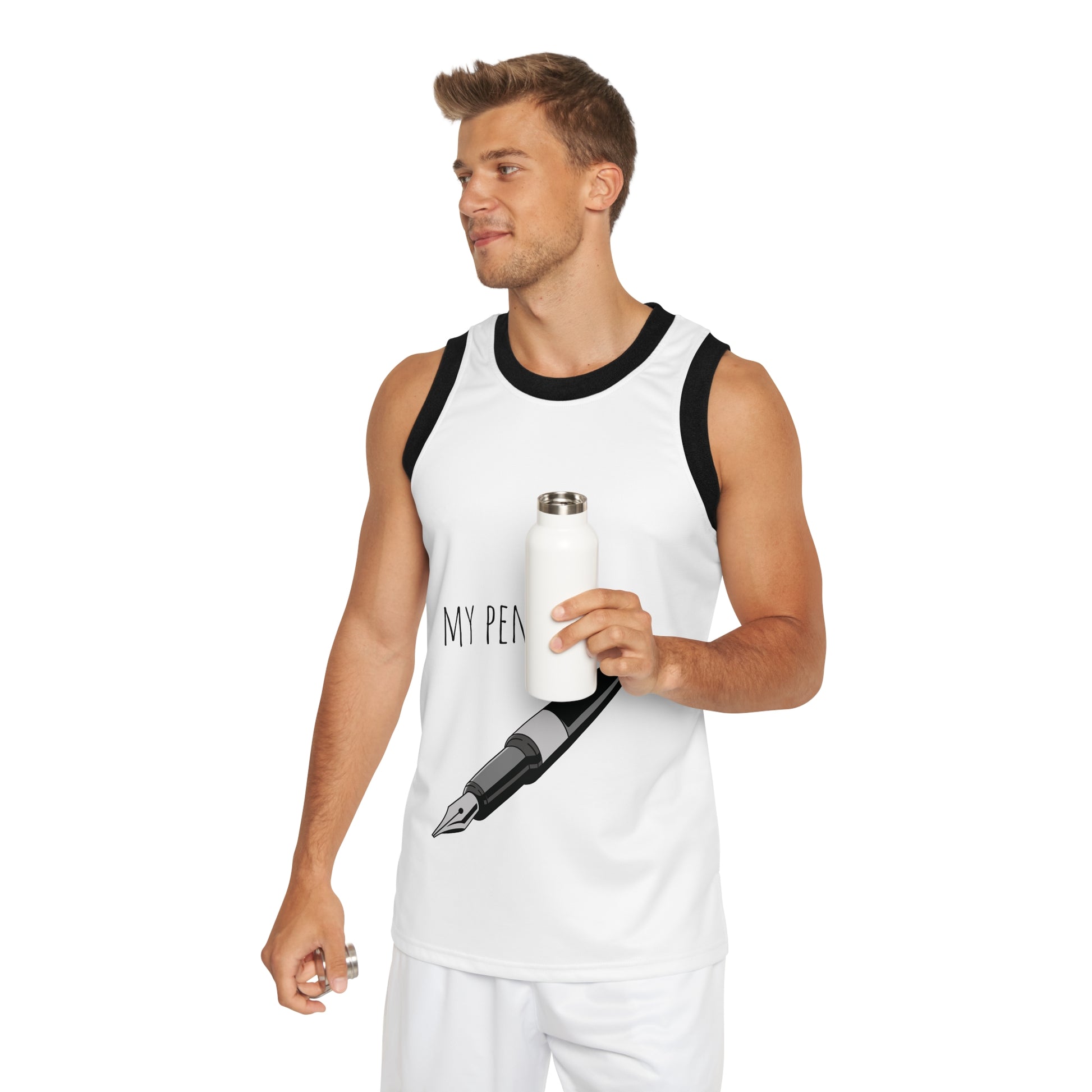 MY PEN IS HUGE - Unisex Basketball Jersey - Damned Threads