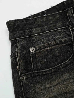 Men's Distressed Washed Straight Jeans