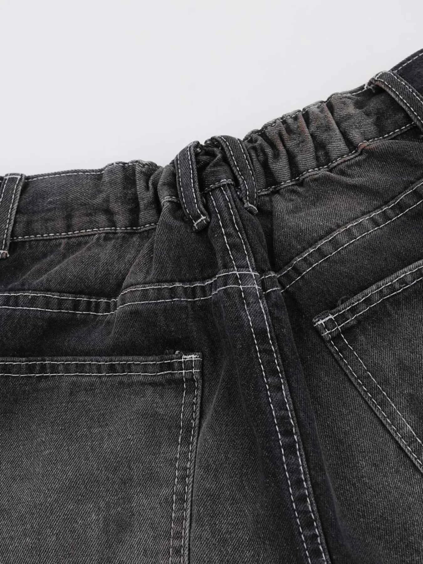 Men's Vintage Washed Wide Leg Denim Jeans