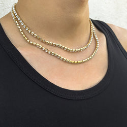 Retro Layered Rhinestone Design Necklace - Damned Threads