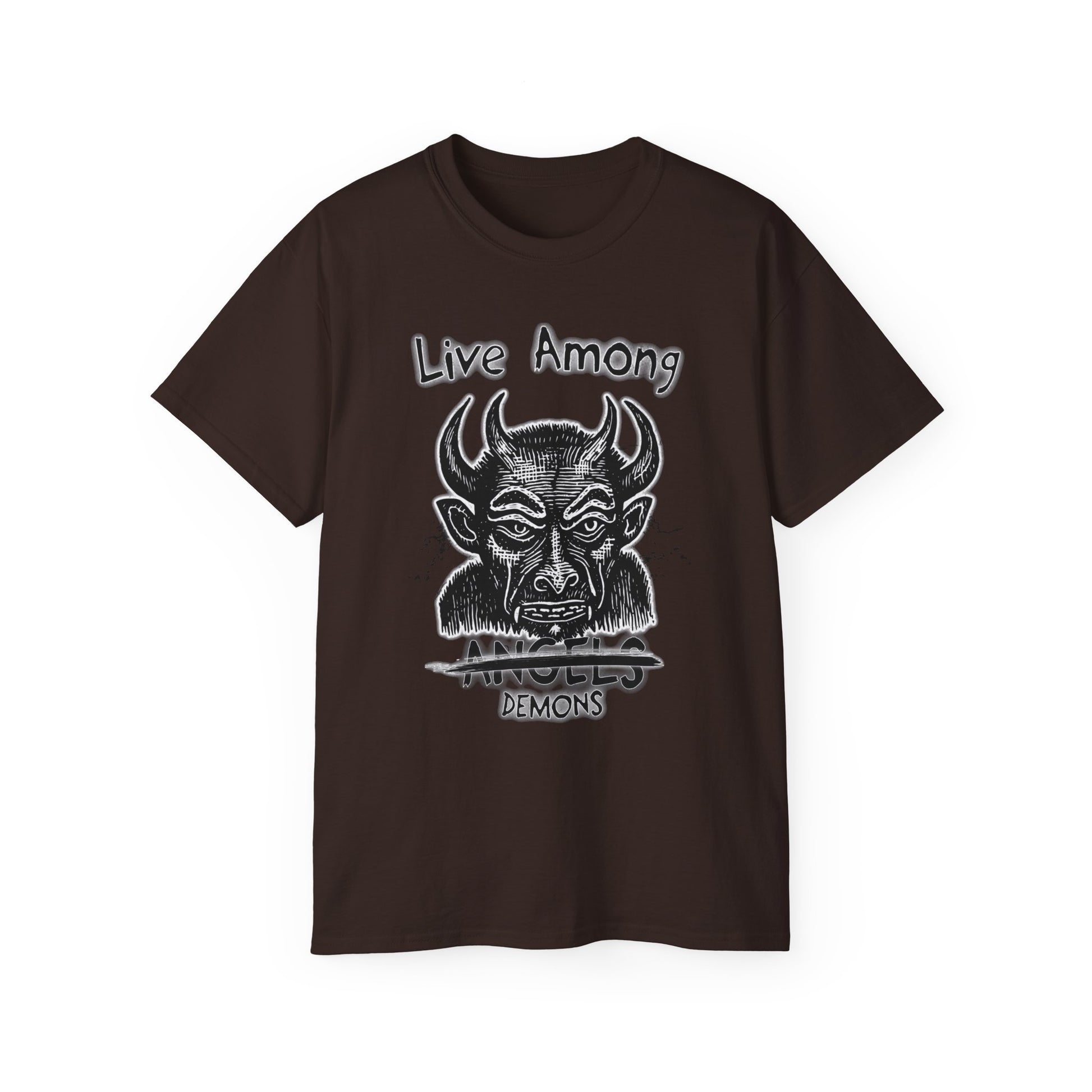 Live Among Demons - Unisex Cotton Tee (Front) - Damned Threads
