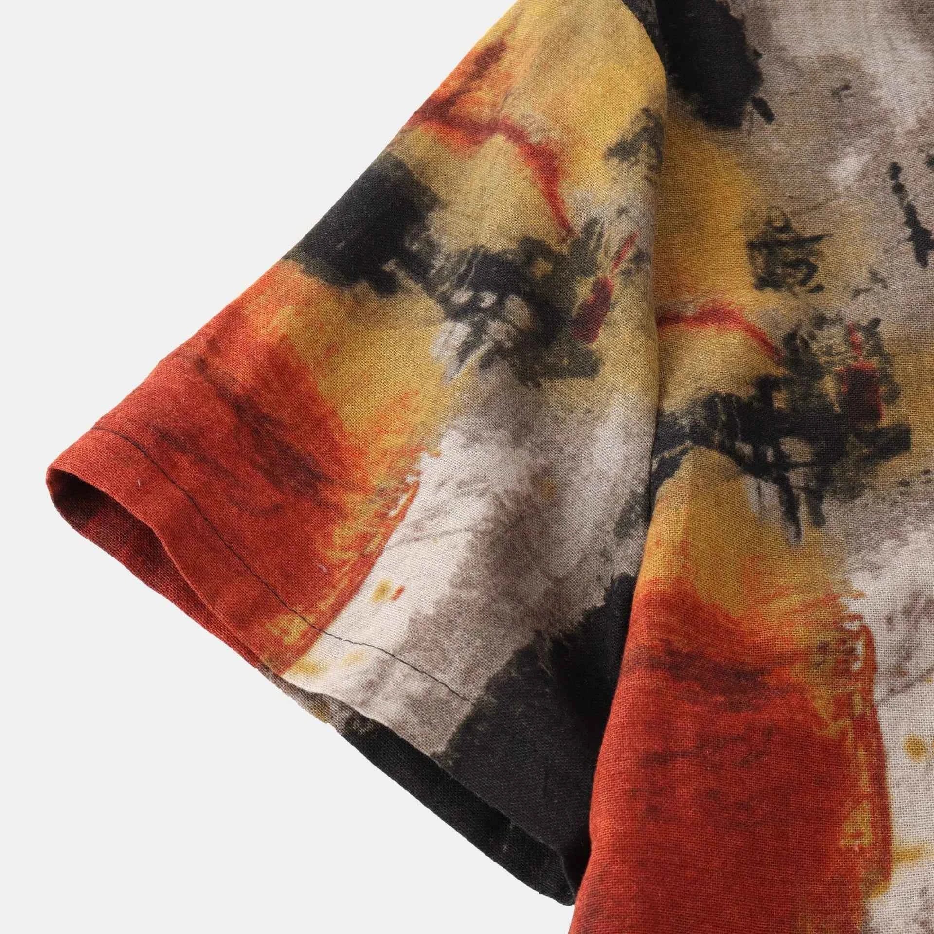 Men's Plus Size Abstract Print Short Sleeve Button-Up Casual Shirt