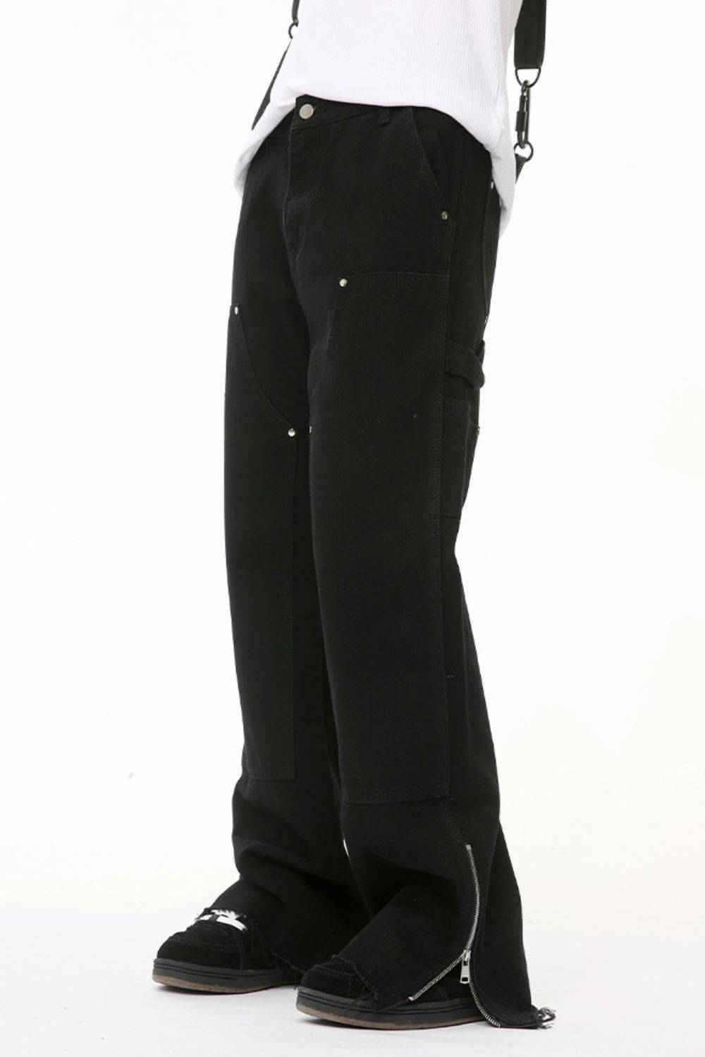 Men's Raw Hem Bootcut Jeans with Zip-Up Sides - Damned Threads