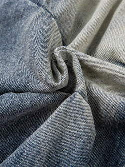 Men's Washed Wide Leg Pleated Jeans