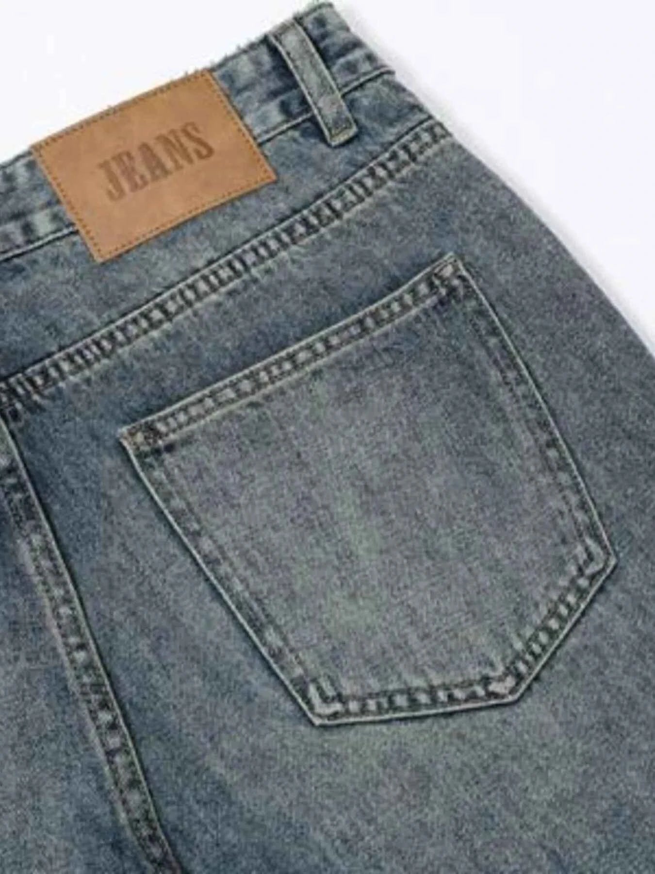 Men's Vintage Wash Wide Leg Jeans