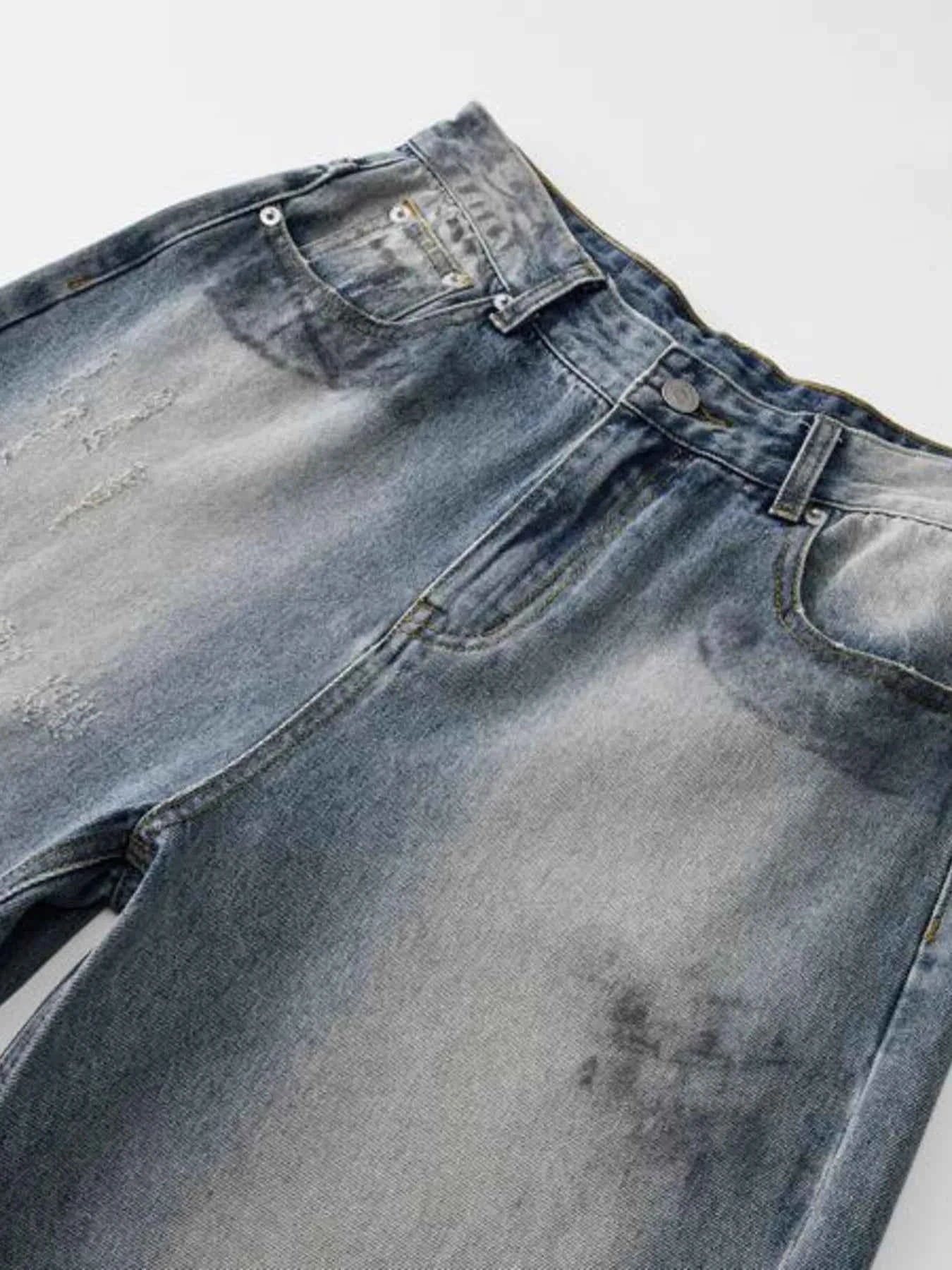 Men's Full Size Wash Wide Leg Jeans Plus Size