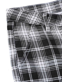 Men's Plaid Wide Leg Pants