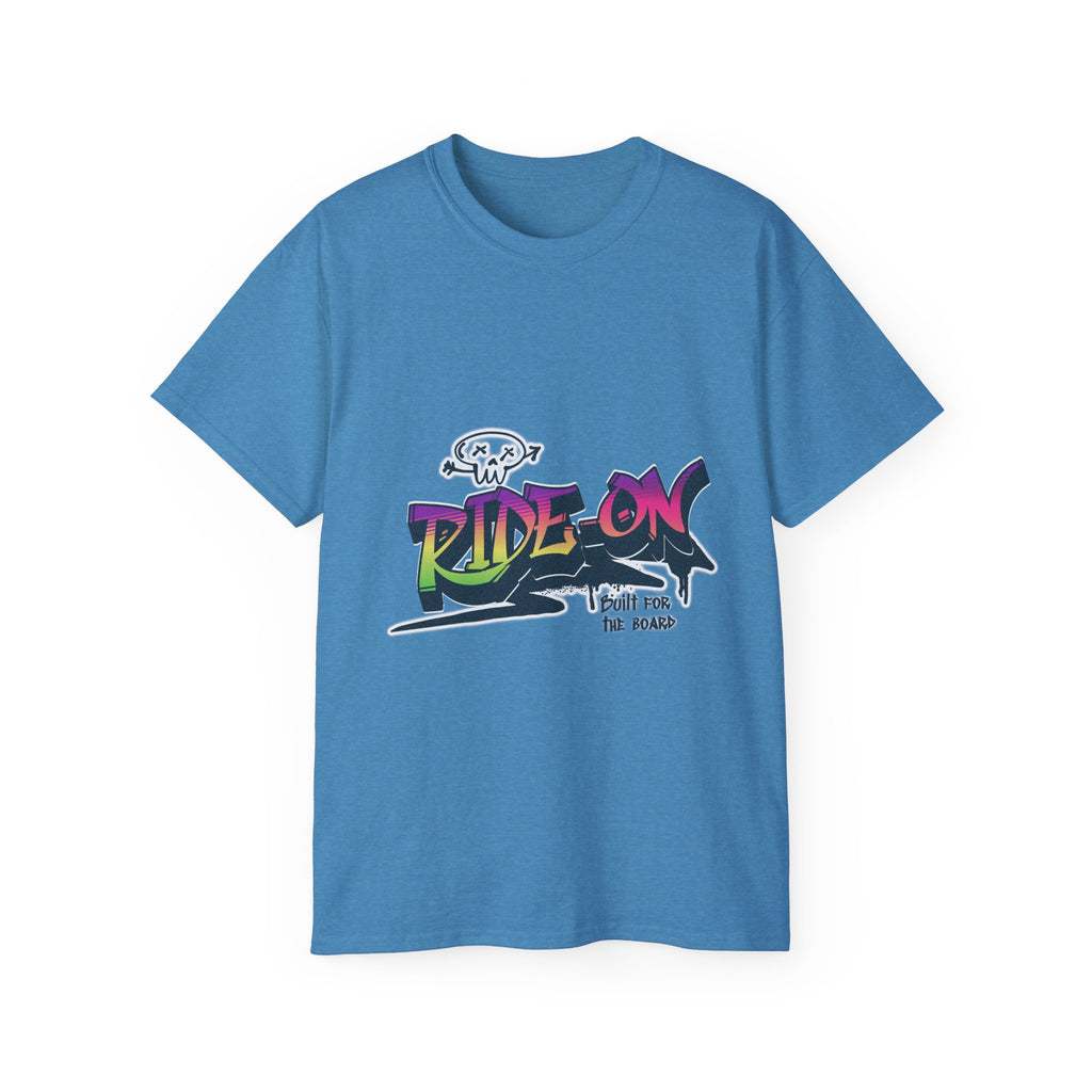 Ride-On - Unisex Cotton Tee (Front) - Damned Threads