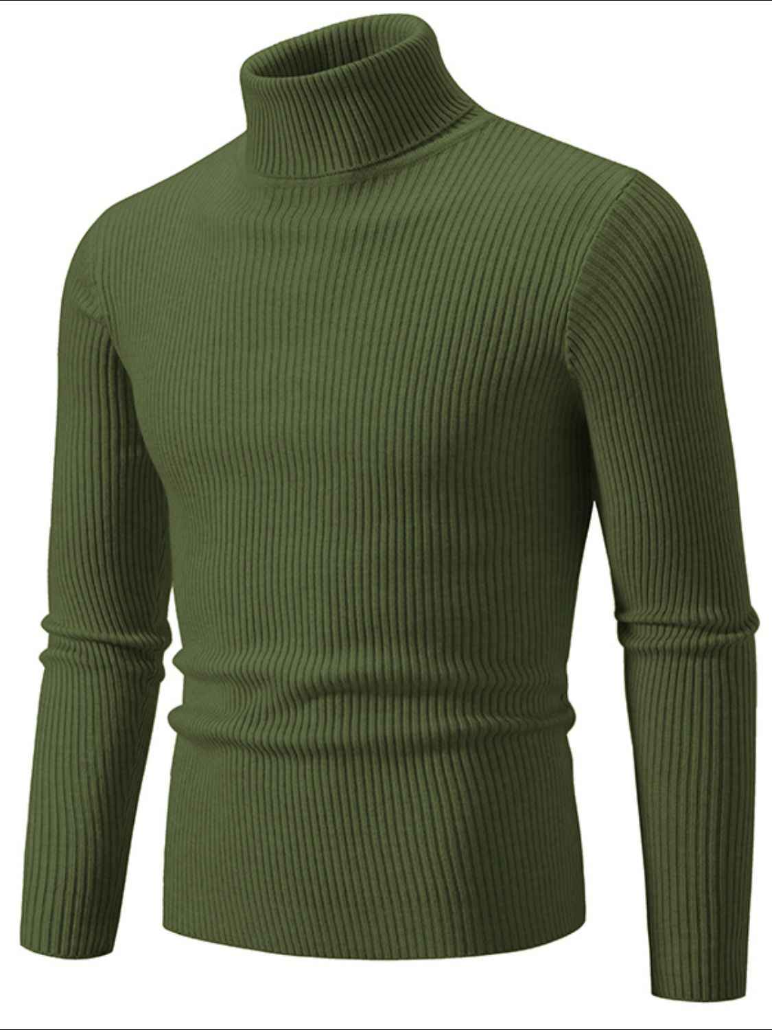 Men's Turtleneck Long Sleeve Ribbed Sweater - Damned Threads