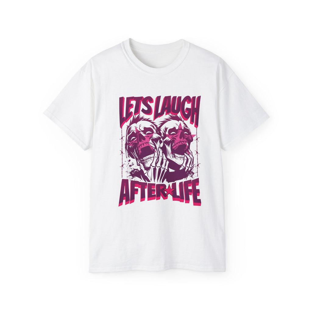Let's Laugh After Life - Unisex Cotton Crew Tee (Front) - Prime Zone