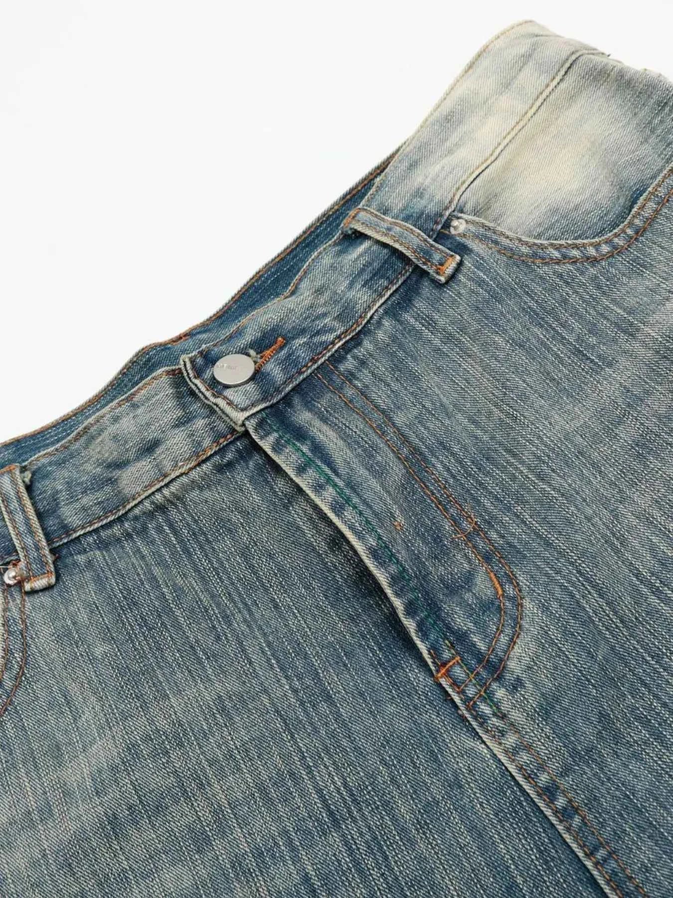 Men's Wash Wide-Leg Denim Shorts