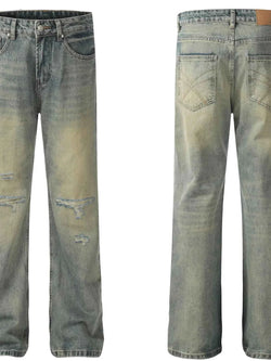 Men's Distressed Straight Leg Jeans
