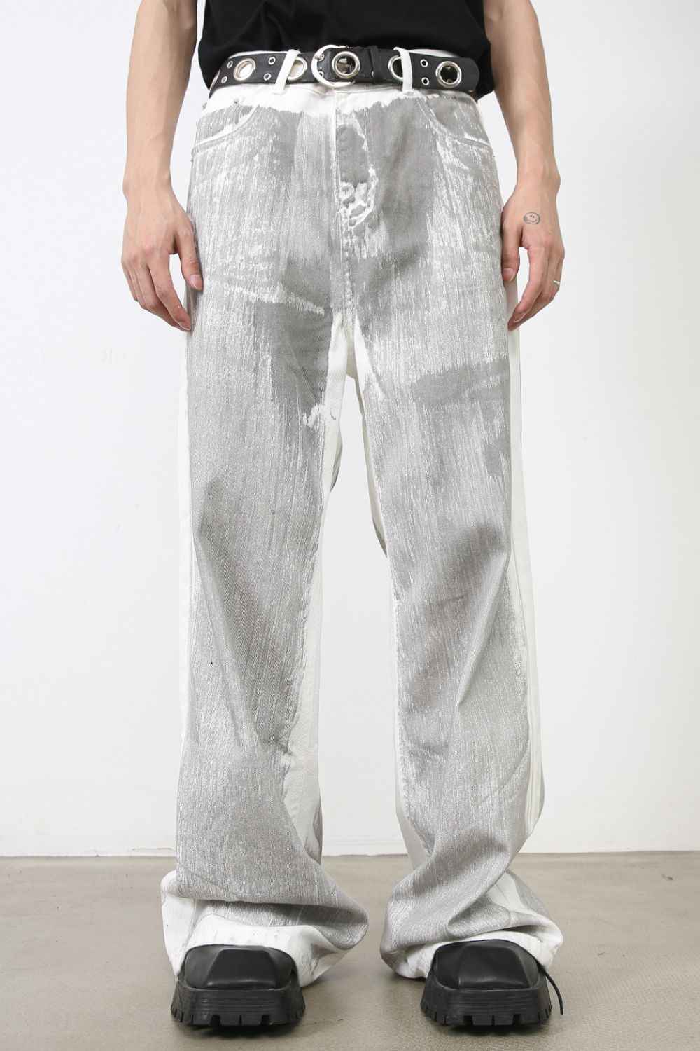 Men's Contrast Wide Leg Jeans - Damned Threads