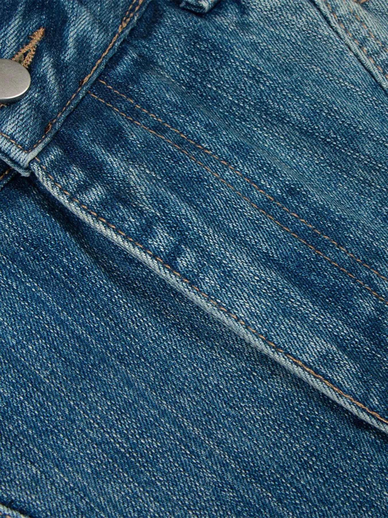 Men's Vintage Washed Curved Jeans