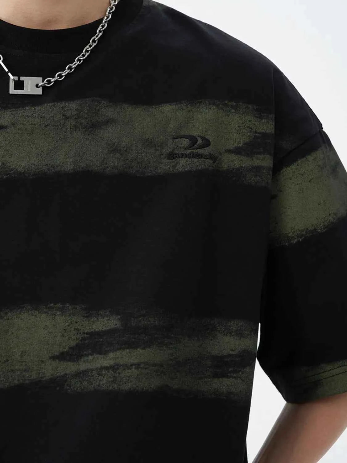 Men's Plus Size Basic style Round Neck Striped T-Shirt