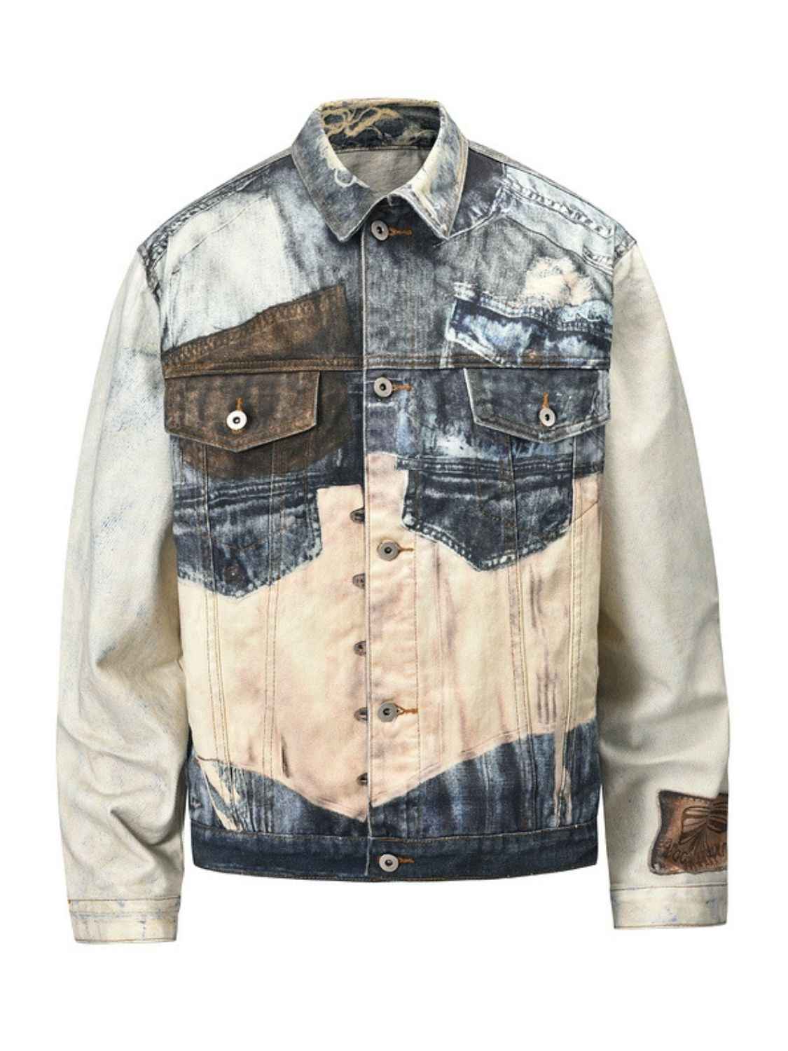 Men's Lace Up Back Button Up Denim Jacket - Damned Threads