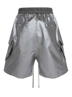 Men's Cargo Style Metallic Zipper Shorts