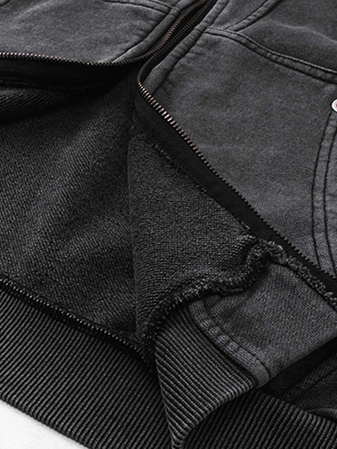 Men's Zip Up Washed Oversized Hoodie