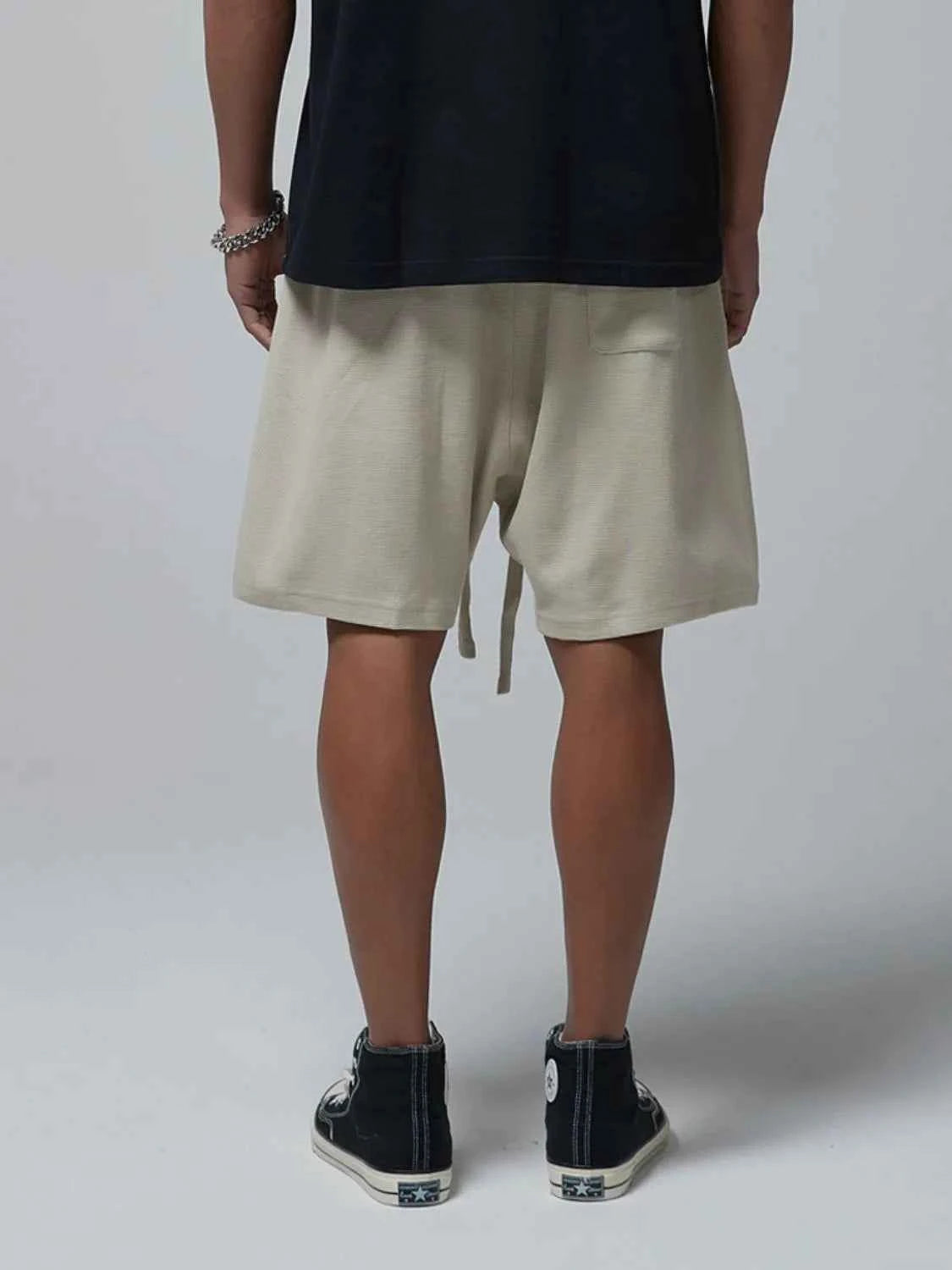 Men's Drawstring Waffle Shorts with Pockets