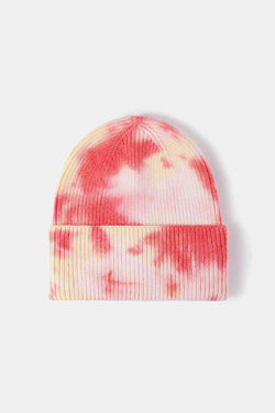 Tie-Dye Cuffed Rib-Knit Beanie Hat - Damned Threads