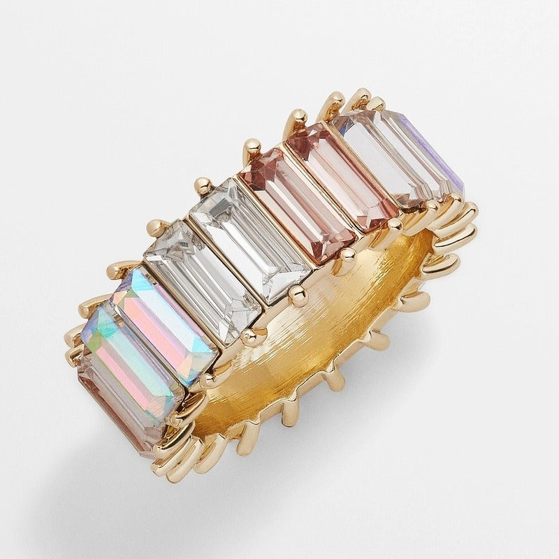 18K Gold Colorful Gem-Stacked Ring - Damned Threads
