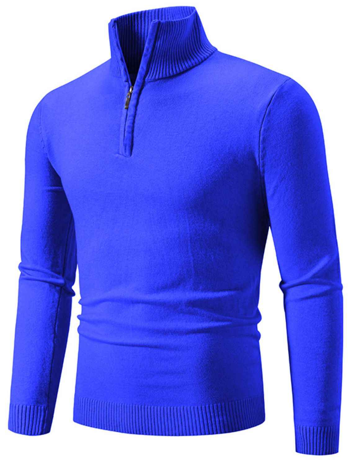 Men's Plus Size Quarter Zip Long Sleeve Knit Top - Damned Threads