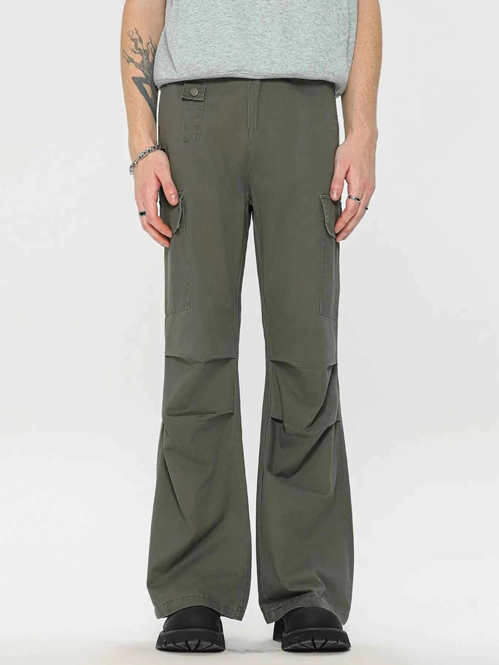 Men's Flare Leg Cargo Pants