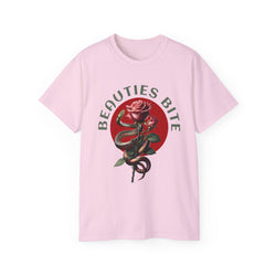 Beauties Bite - Cotton Tee (Front) - Damned Threads
