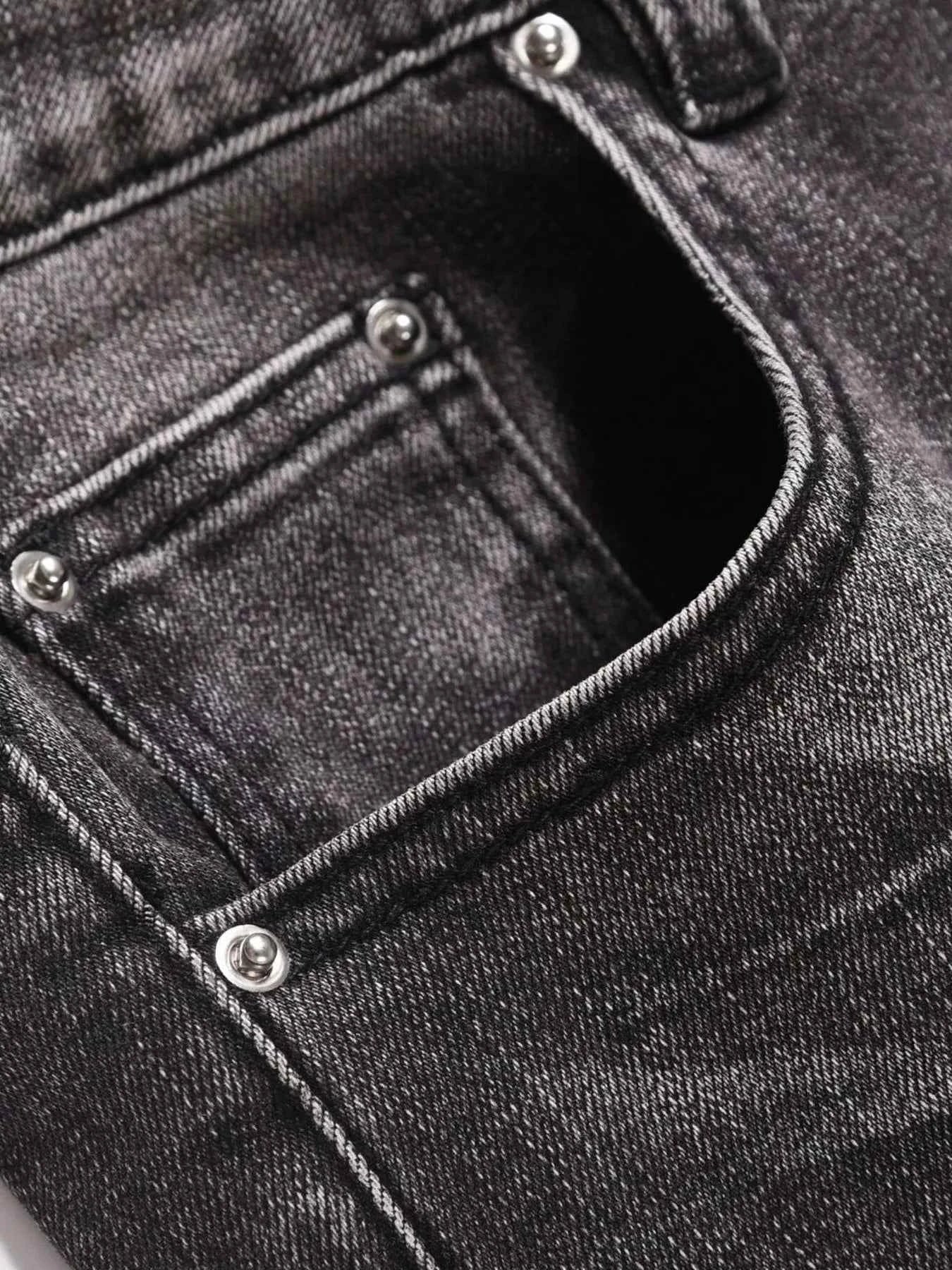 Men's Washed Straight-Leg Jeans