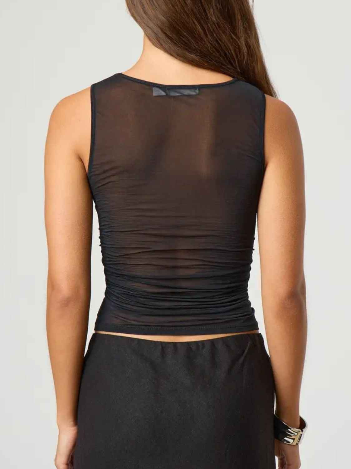 Ruched Round Neck Tank - Damned Threads