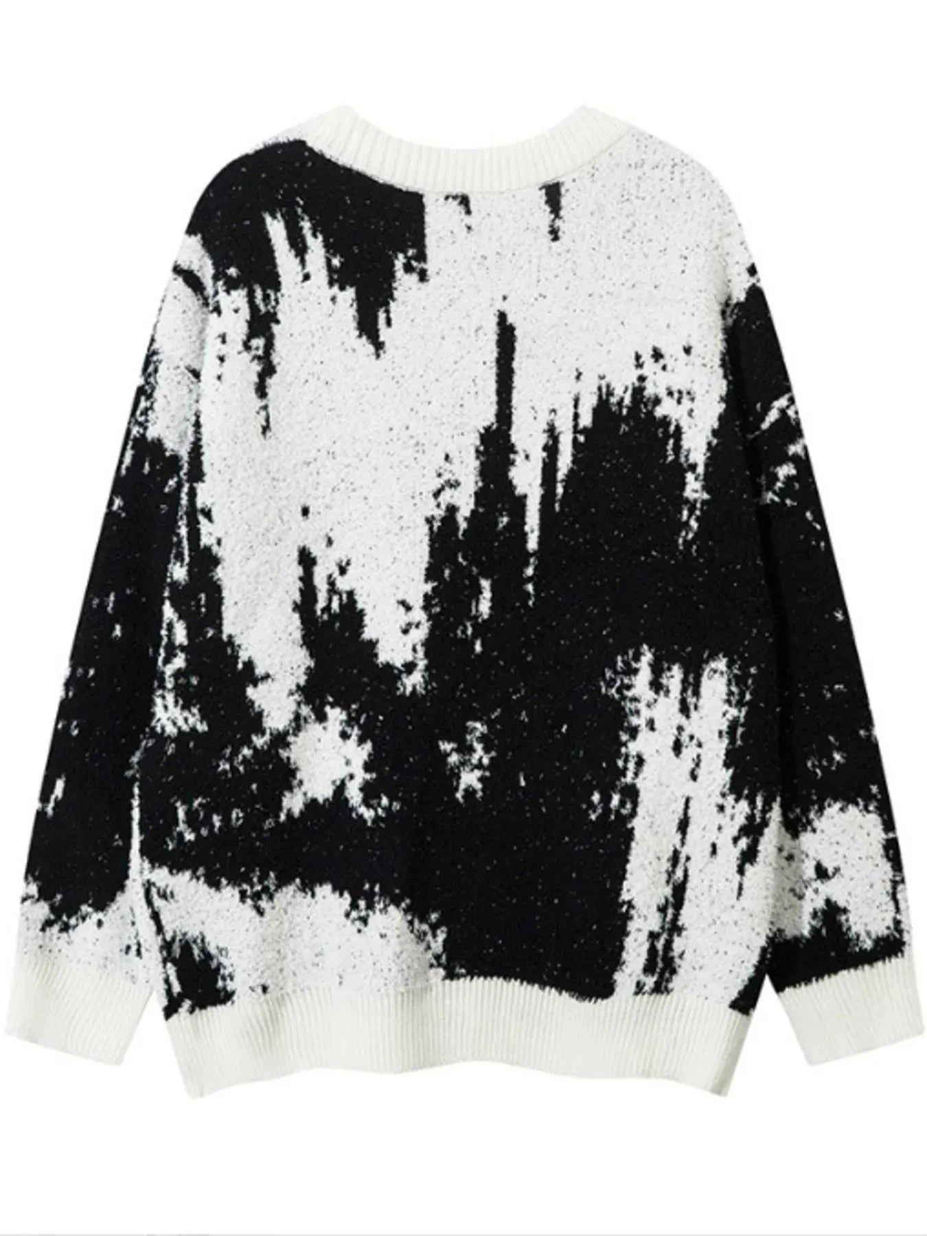 Men's Contrast Round Neck Long Sleeve Sweater