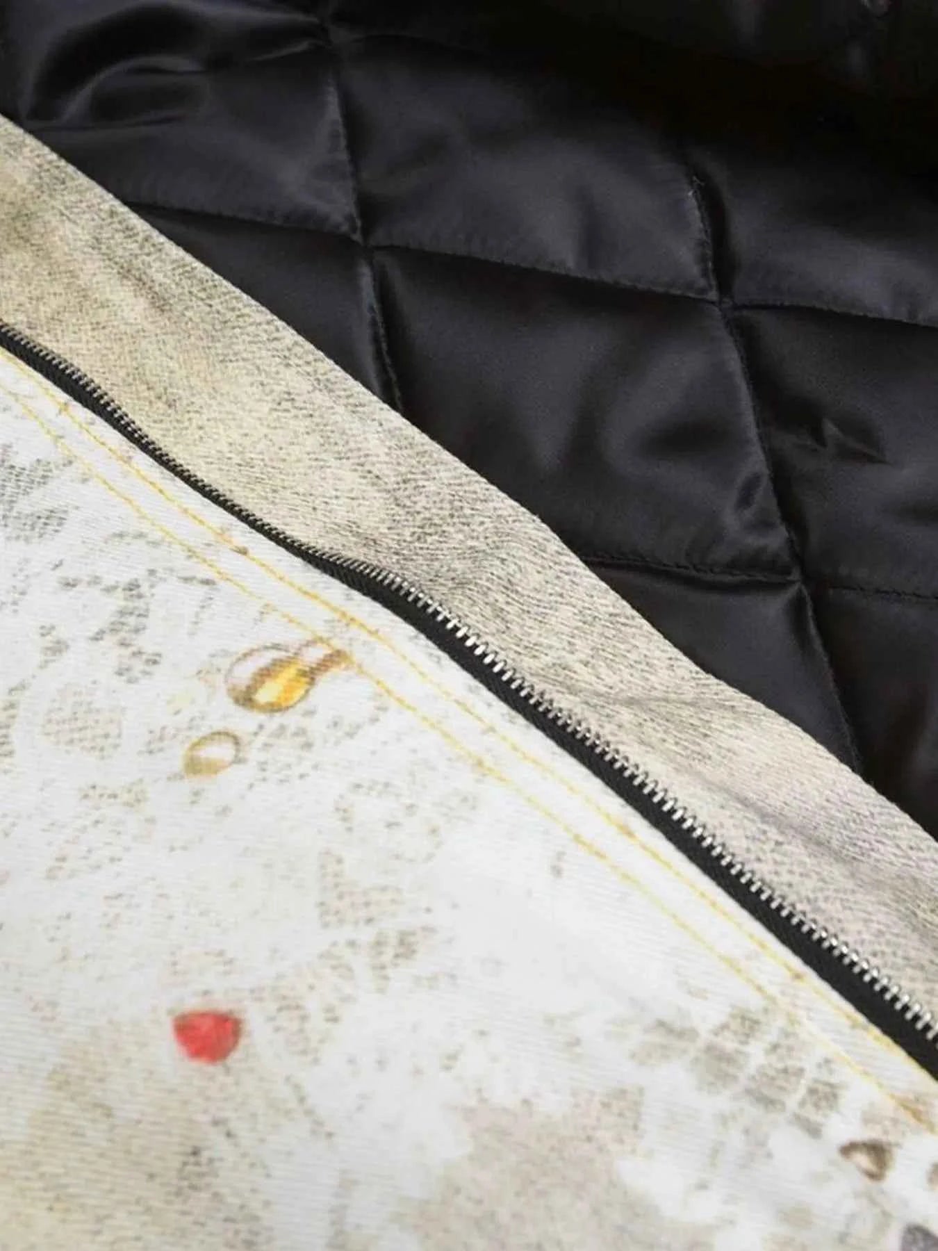 Men's Distressed Paint Splatter Zip Up Jacket