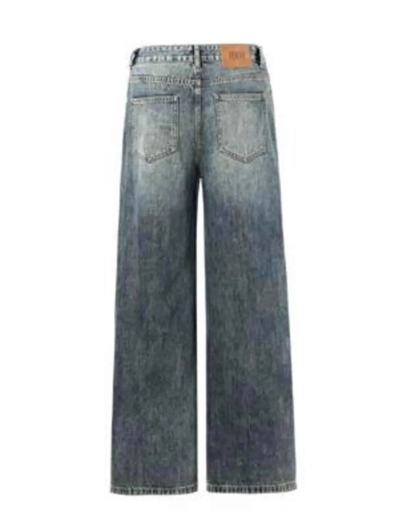 Men's Vintage Wash Wide Leg Jeans